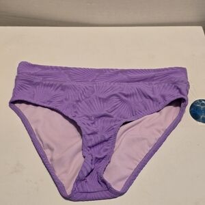 Decree Purple Sea Shell Swim Bottom High Rise Medium Coverage Size Small